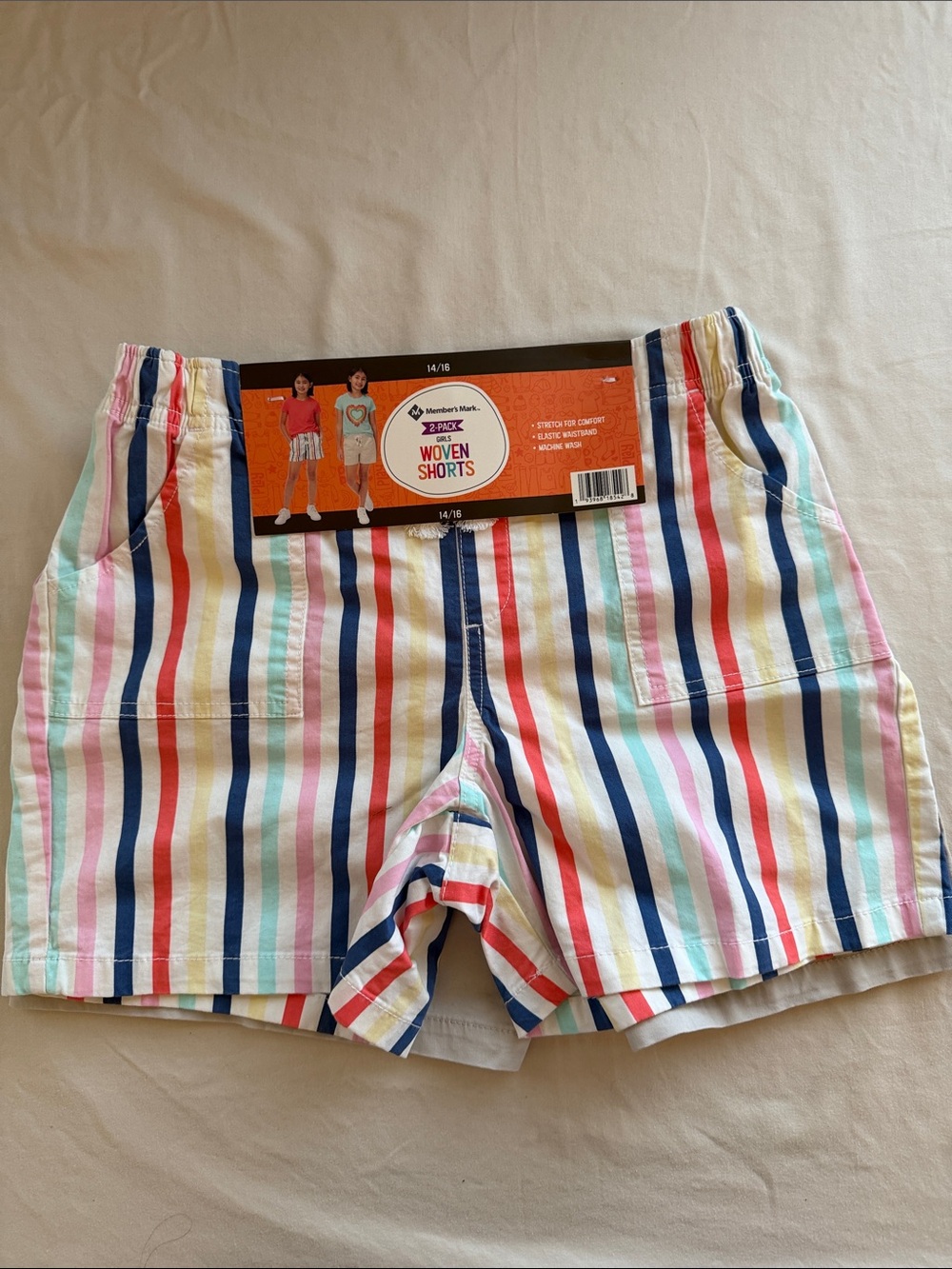 Member's Mark Kids' Rainbow Stripe Woven Shorts - Multicolor